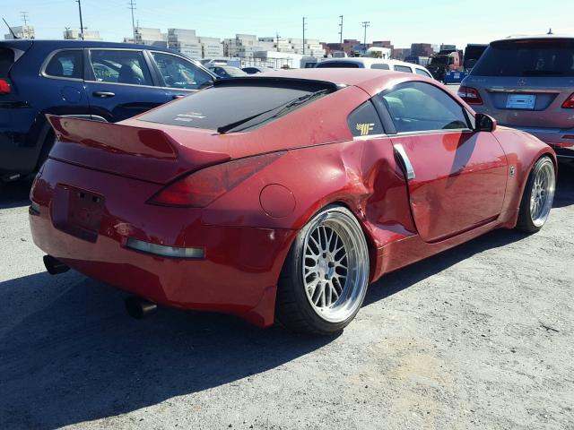 JN1AZ34D24T161563 - 2004 NISSAN 350Z COUPE RED photo 4