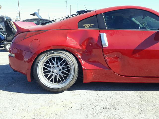 JN1AZ34D24T161563 - 2004 NISSAN 350Z COUPE RED photo 9