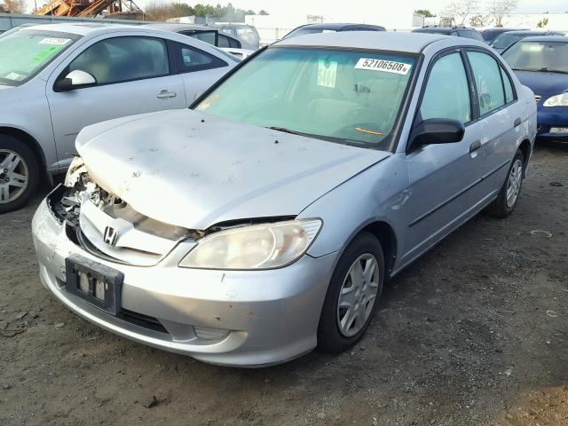 2HGES16315H519764 - 2005 HONDA CIVIC DX V SILVER photo 2