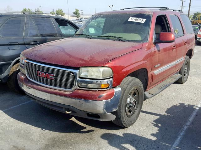 1GKEC13VX2R314249 - 2002 GMC YUKON BURGUNDY photo 2