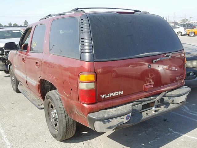 1GKEC13VX2R314249 - 2002 GMC YUKON BURGUNDY photo 3