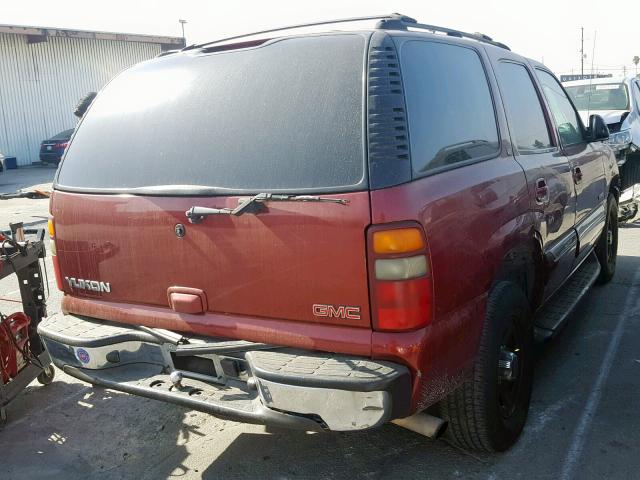 1GKEC13VX2R314249 - 2002 GMC YUKON BURGUNDY photo 4