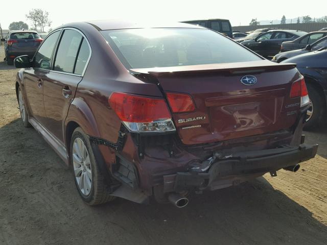 4S3BMDK62A2216461 - 2010 SUBARU LEGACY 3.6 RED photo 3