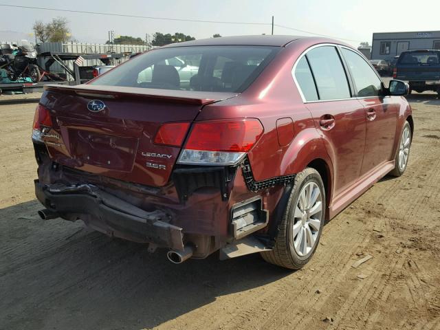 4S3BMDK62A2216461 - 2010 SUBARU LEGACY 3.6 RED photo 4