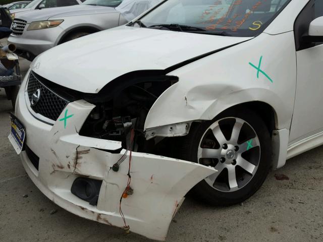 3N1AB6AP5CL771819 - 2012 NISSAN SENTRA 2.0 WHITE photo 9