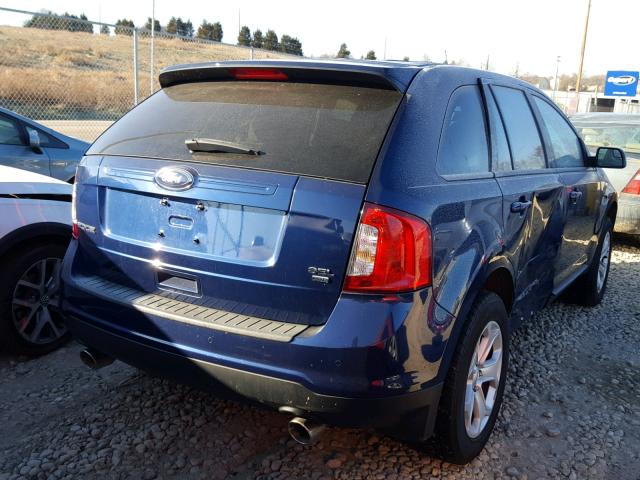 2FMDK4JC9CBA30141 - 2012 FORD EDGE SEL BLUE photo 4