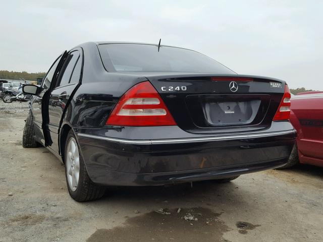 WDBRF61J62F212657 - 2002 MERCEDES-BENZ C 240 BLACK photo 3