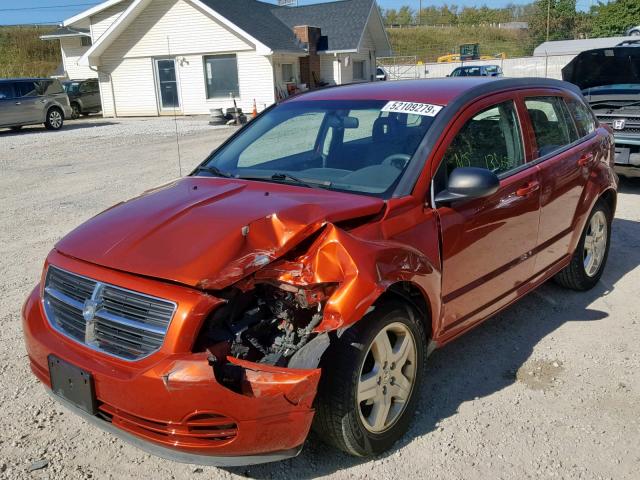 1B3HB48A39D136700 - 2009 DODGE CALIBER SX ORANGE photo 2