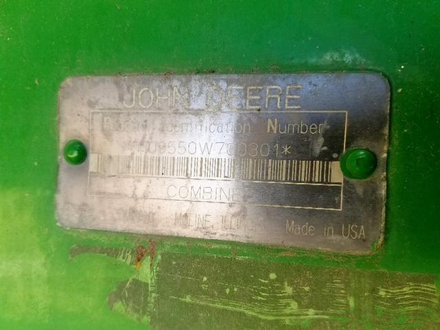 H09550W700301 - 2002 JOHN DEERE COMBINE GREEN photo 10