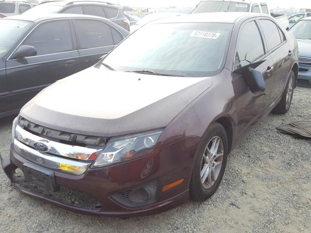 3FAHP0GA4CR345832 - 2012 FORD FUSION S BURGUNDY photo 2