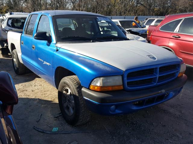 1B7GL2AX81S118705 - 2001 DODGE DAKOTA QUA BLUE photo 1