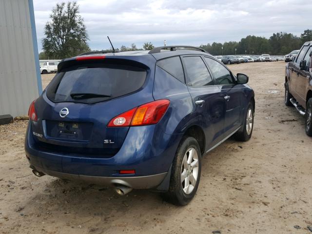 JN8AZ18U69W024972 - 2009 NISSAN MURANO S BLUE photo 4