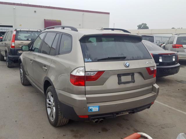 WBXPC93467WF14215 - 2007 BMW X3 3.0SI BEIGE photo 3