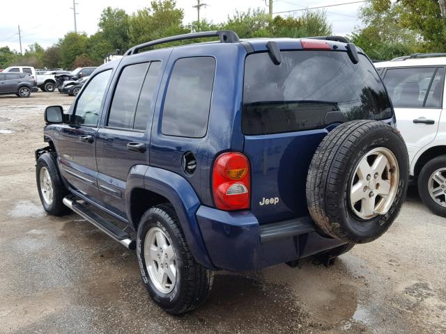 1J8GK58K62W205164 - 2002 JEEP LIBERTY LI BLUE photo 3