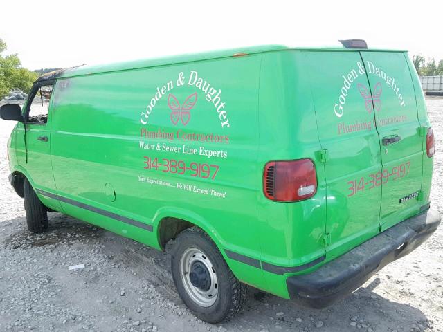 2D7JB21Y53K511646 - 2003 DODGE RAM VAN B2 GREEN photo 3