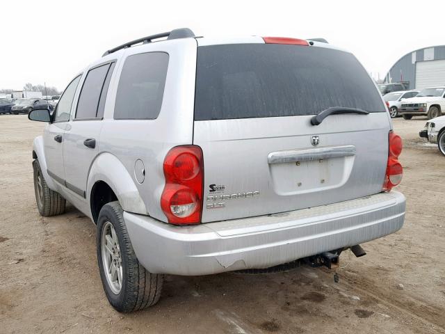 1D4HB48N26F170650 - 2006 DODGE DURANGO SL SILVER photo 3