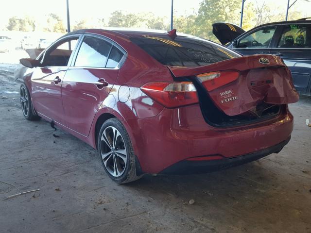 KNAFZ4A85E5104051 - 2014 KIA FORTE EX RED photo 3