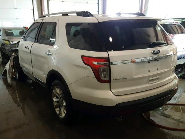 1FM5K8F82EGA17355 - 2014 FORD EXPLORER L WHITE photo 3