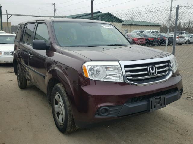 5FNYF4H25EB016511 - 2014 HONDA PILOT LX MAROON photo 1