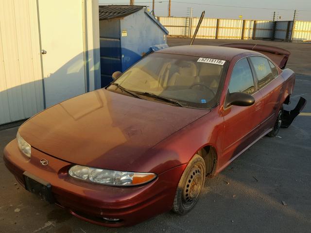 1G3NL52E82C320297 - 2002 OLDSMOBILE ALERO GL RED photo 2