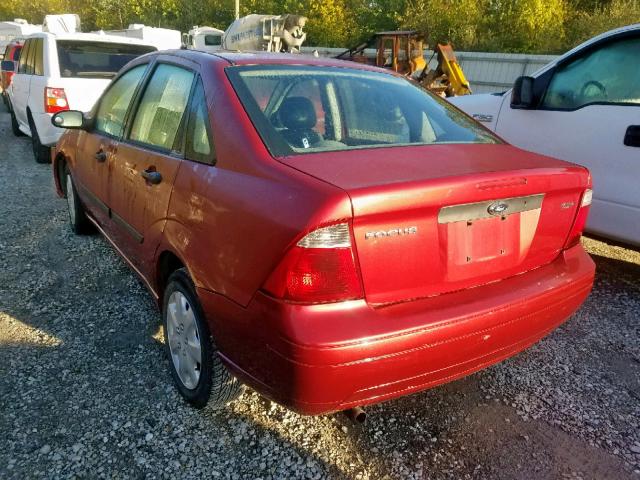 1FAFP34N75W101379 - 2005 FORD FOCUS ZX4 RED photo 3