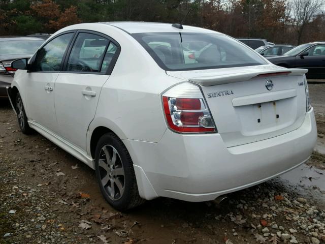 3N1AB6AP9CL661579 - 2012 NISSAN SENTRA 2.0 WHITE photo 3