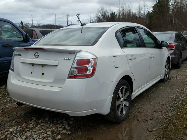 3N1AB6AP9CL661579 - 2012 NISSAN SENTRA 2.0 WHITE photo 4