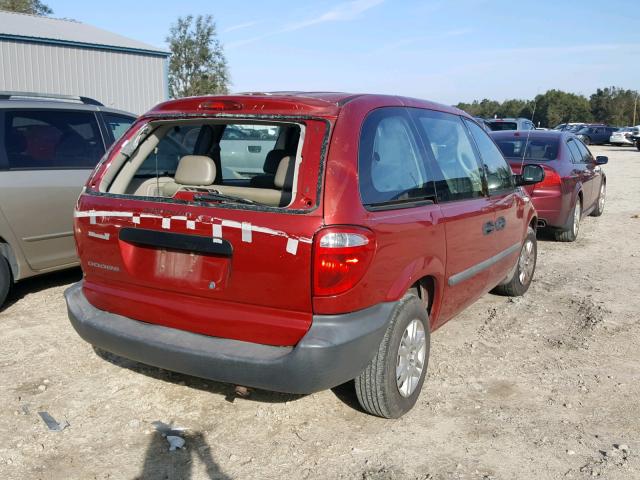 1D4GP25B77B153721 - 2007 DODGE CARAVAN SE RED photo 4