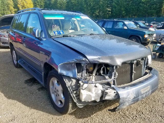 JTEEP21A840007364 - 2004 TOYOTA HIGHLANDER BLUE photo 1