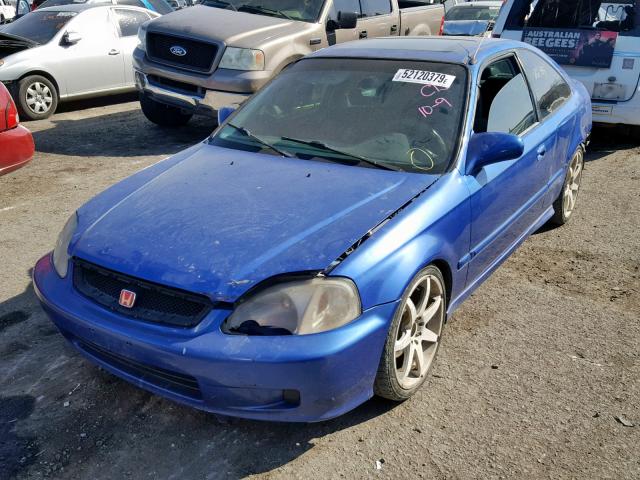 1HGEM1150YL058664 - 2000 HONDA CIVIC SI BLUE photo 2