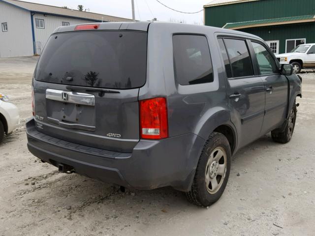 5FNYF4H29BB106028 - 2011 HONDA PILOT LX GRAY photo 4