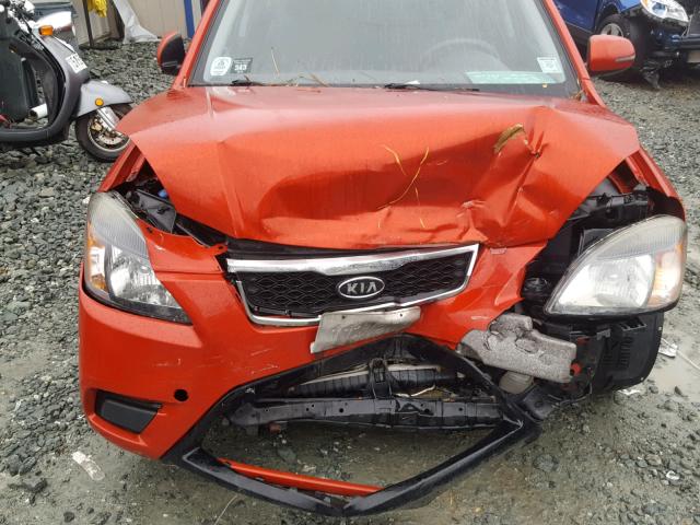 KNADH4A34B6921886 - 2011 KIA RIO BASE RED photo 7