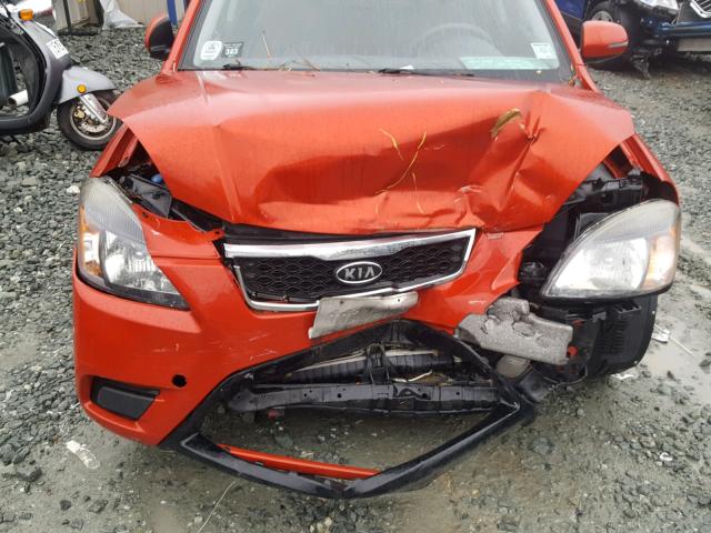 KNADH4A34B6921886 - 2011 KIA RIO BASE RED photo 9