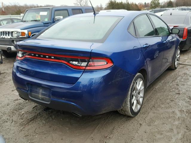 1C3CDFBA3DD289906 - 2013 DODGE DART SXT BLUE photo 4