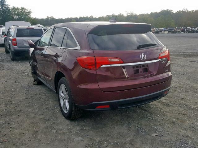 5J8TB4H38DL011475 - 2013 ACURA RDX RED photo 3