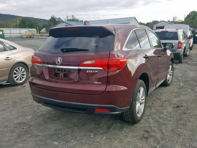 5J8TB4H38DL011475 - 2013 ACURA RDX RED photo 4