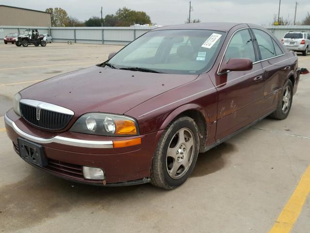 1LNHM86S9YY921561 - 2000 LINCOLN LS BURGUNDY photo 2