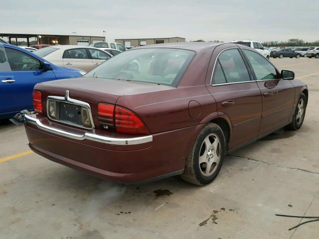 1LNHM86S9YY921561 - 2000 LINCOLN LS BURGUNDY photo 4