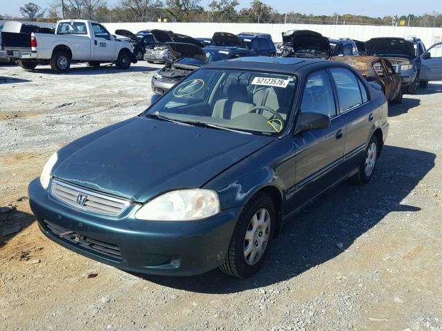 2HGEJ6619YH589466 - 2000 HONDA CIVIC BASE GREEN photo 2