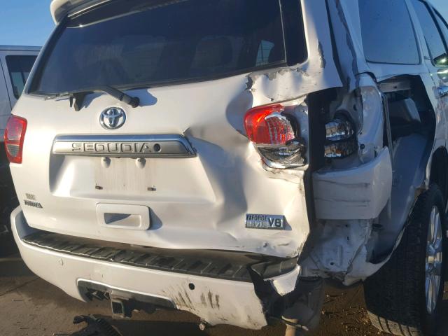 5TDZY67A98S008656 - 2008 TOYOTA SEQUOIA PL WHITE photo 9