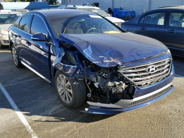 5NPE34AF4GH340630 - 2016 HYUNDAI SONATA SPO BLUE photo 1