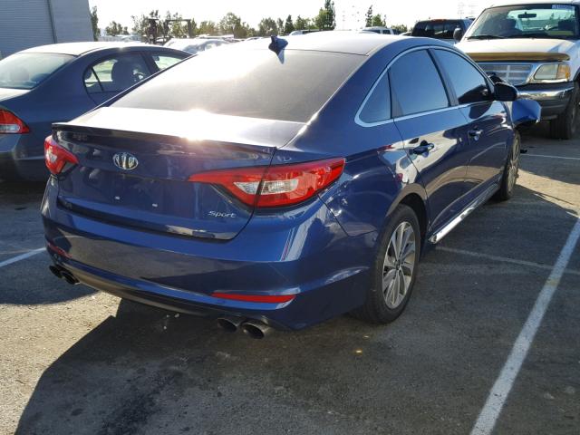 5NPE34AF4GH340630 - 2016 HYUNDAI SONATA SPO BLUE photo 4