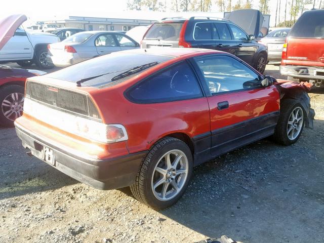 JHMED9361KS001856 - 1989 HONDA CIVIC 1500 RED photo 4