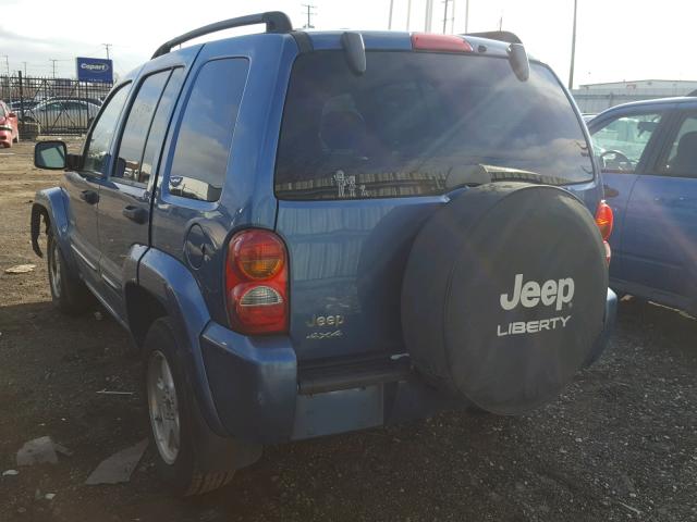 1J4GL58KX4W131247 - 2004 JEEP LIBERTY LI BLUE photo 3