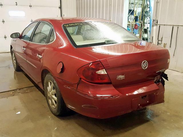 2G4WD562751228394 - 2005 BUICK LACROSSE C BURGUNDY photo 3