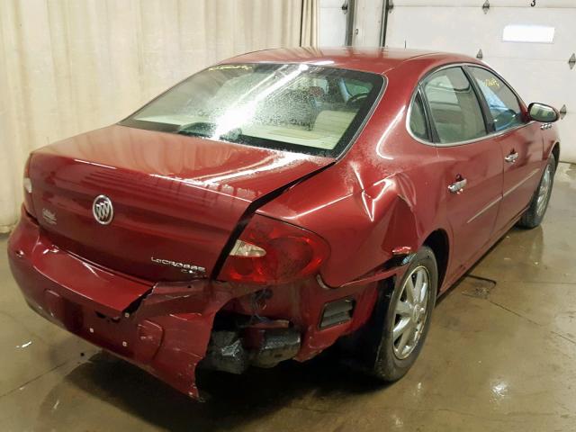 2G4WD562751228394 - 2005 BUICK LACROSSE C BURGUNDY photo 4