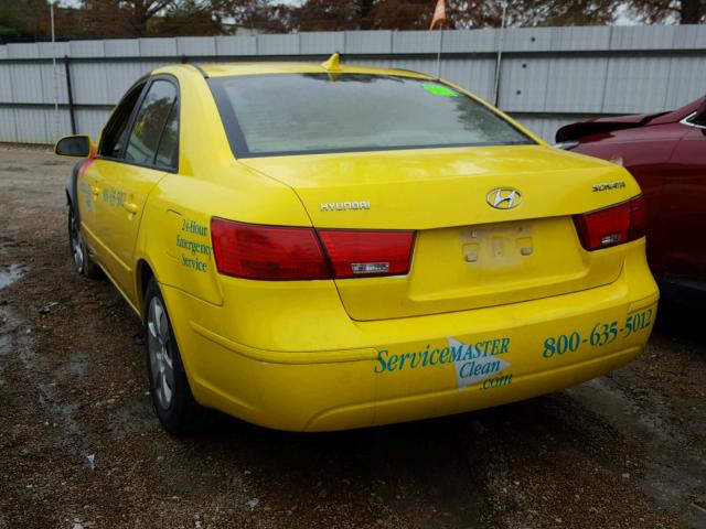 5NPET46CX9H527582 - 2009 HYUNDAI SONATA GLS YELLOW photo 3