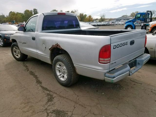 1B7FL26X31S114758 - 2001 DODGE DAKOTA SILVER photo 3