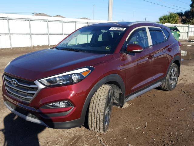 KM8J33A23HU368539 - 2017 HYUNDAI TUCSON LIM BURGUNDY photo 2