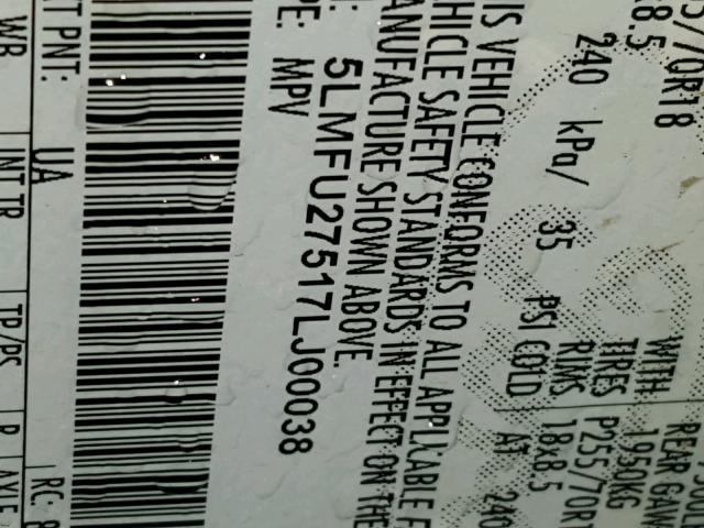 5LMFU27517LJ00038 - 2007 LINCOLN NAVIGATOR 黑色 照片 10